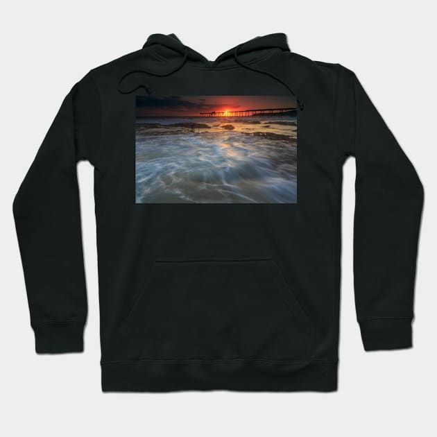 Catherine Hill Bay sunrise Hoodie by dags